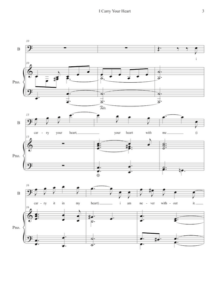 Lars Aksel Bisgaard: I Carry Your Heart With Me - for tenor or baritone and piano (GPC091)