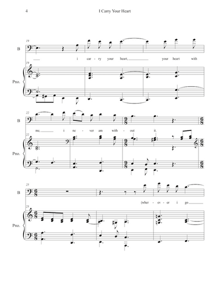 Lars Aksel Bisgaard: I Carry Your Heart With Me - for tenor or baritone and piano (GPC091)