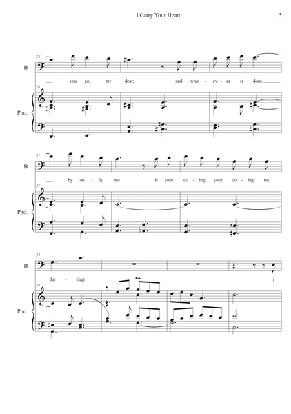 Lars Aksel Bisgaard: I Carry Your Heart With Me - for tenor or baritone and piano (GPC091)