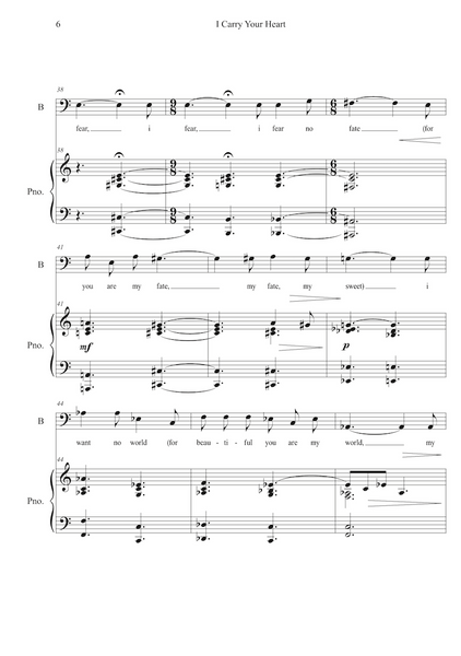 Lars Aksel Bisgaard: I Carry Your Heart With Me - for tenor or baritone and piano (GPC091)