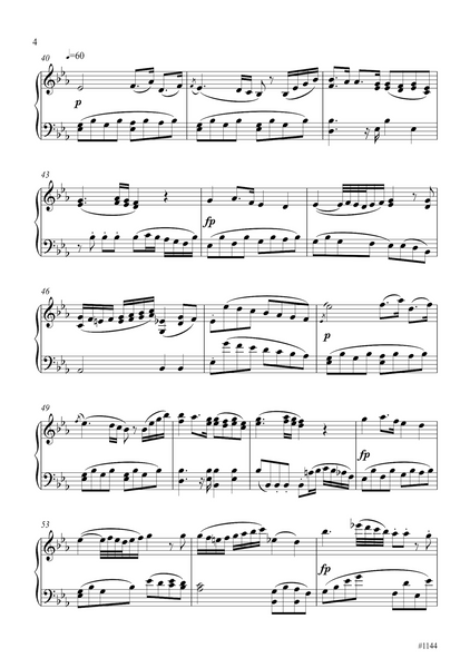 Wolfgang Amadeus Mozart: Excerpt from the 2nd movt. (Larghetto) of String Quartet KV 589 (arranged for piano by Peter Breiner) (PB218)