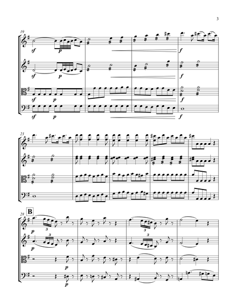 Wolfgang Amadeus Mozart: Eine Kleine Nachtmusik (1st movement) – Arrangement for String Quartet by Peter Breiner (PB098)