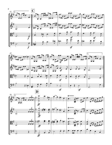 Felix Mendelssohn Bartholdy: Wedding March from A Midsummer Night's Dream – Arrangement for String Quartet by Peter Breiner (PB104)