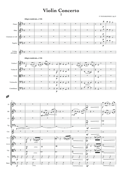 Tchaikovsky, Piotr Ilyich: Violin Concerto in D major, Op. 35 (arr. for String Quintet & Wind Quintet) (AEGC15)