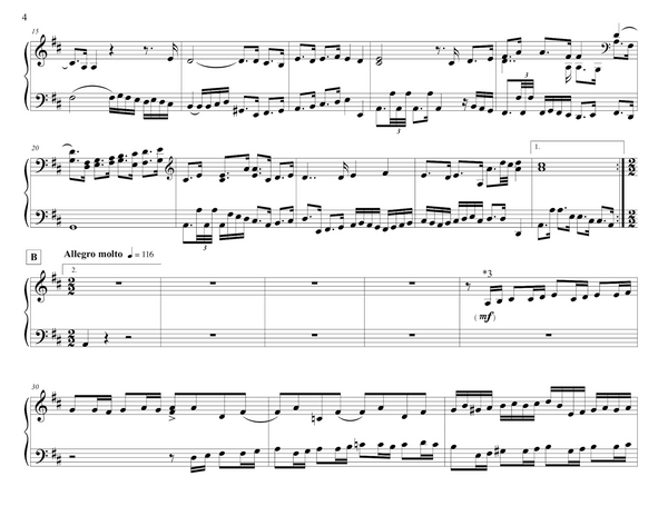 J.S. Bach: Orchestral Suite No. 3 In D Major, BWV 1068 arranged for piano duet by Eleonor Bindman (GPC085)