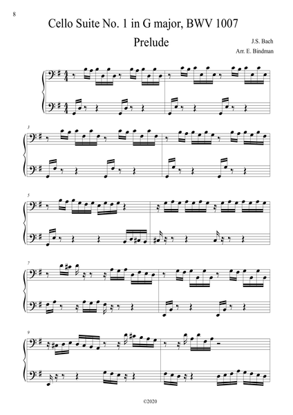 J.S. Bach: Cello Suites, BWV 1007–1012 – arranged for piano by Eleonor Bindman (GPC081)