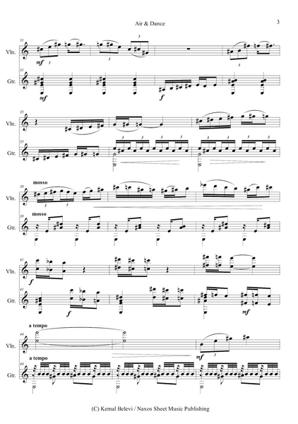 Kemal Belevi: Air & Dance – for Violin and Guitar