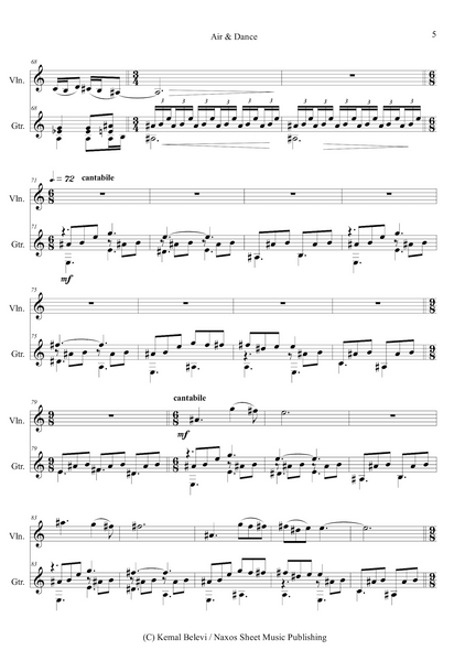 Kemal Belevi: Air & Dance – for Violin and Guitar