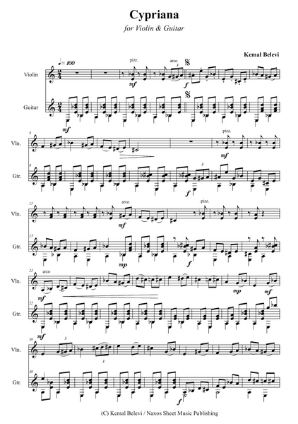 Kemal Belevi: Cypriana – for Violin and Guitar