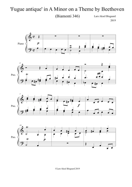 Lars Aksel Bisgaard: Two Fugues for piano