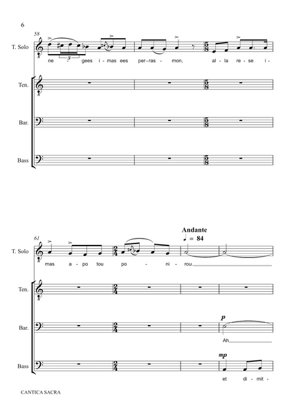 Lydia Kakabadse: Cantica Sacra – for male voice choir