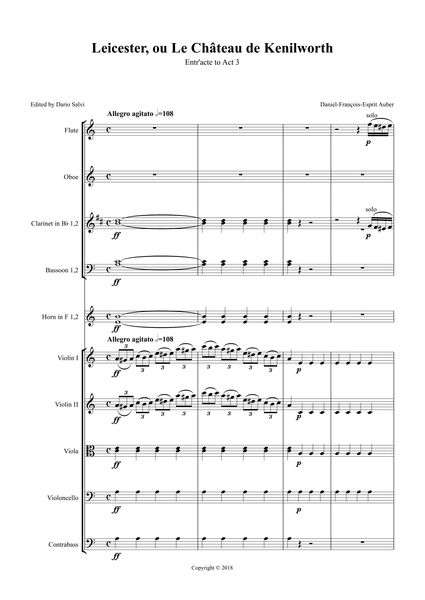 Daniel François Esprit Auber: Leicester, ou Le Château de Kenilworth - Entr'acte to Act 3 (NXP034)