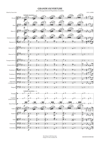 Daniel François Esprit Auber: Grande Ouverture pour l'Inauguration de l'Exposition à Londres (NXP136)