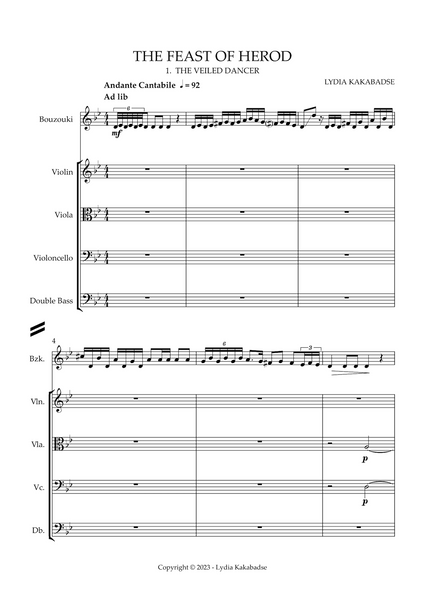 Lydia Kakabadse: The Feast of Herod – for Greek bouzouki, violin, cello and double bass