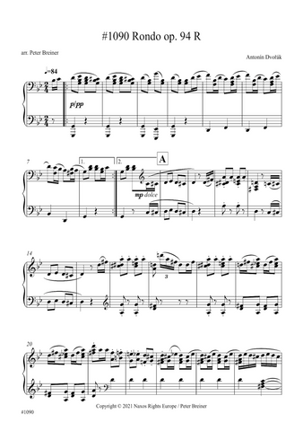 Antonín Dvořák: Rondo in G Minor (arranged for piano by Peter Breiner) (PB177)