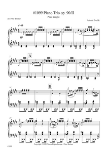 Antonín Dvořák: Poco adagio, Movt. II from Piano Trio No. 4 in E Minor (Dumky) (arranged for piano by Peter Breiner) (PB160)