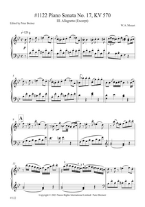 Wolfgang Amadeus Mozart: Excerpt from the 3rd movt. (Allegretto) of Piano Sonata No. 17, KV 570 (edited by Peter Breiner) (PB235)