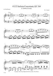 Wolfgang Amadeus Mozart: Excerpt from the 2nd movt. (Andante) of Sinfonia Concertante KV 364 (arranged for piano by Peter Breiner) (PB225)