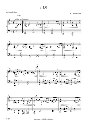 Pyotr Ilyich Tchaikovsky: Excerpt from the 2nd movt. of Symphony No 5 (arranged for piano by Peter Breiner) (PB213)
