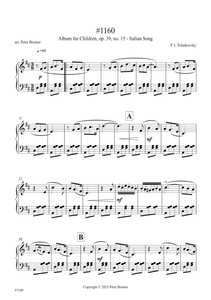 Pyotr Ilyich Tchaikovsky: Italian Song, from Children's Album Op. 39 No. 15 (arranged for piano by Peter Breiner) (PB206)