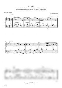 Pyotr Ilyich Tchaikovsky: Old French Song, from Children's Album Op. 39 No. 16 (arranged for piano by Peter Breiner) (PB205)