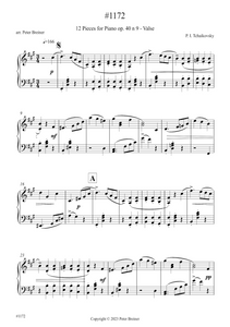 Pyotr Ilyich Tchaikovsky: Valse, from 12 Pieces Op. 40 No. 9 (arranged for piano by Peter Breiner) (PB194)