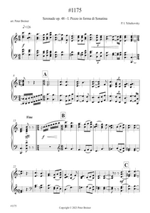 Pyotr Ilyich Tchaikovsky: Pezzo in forma di Sonatina, 1st movt. of Serenade op 48 (arranged for piano by Peter Breiner) (PB183)