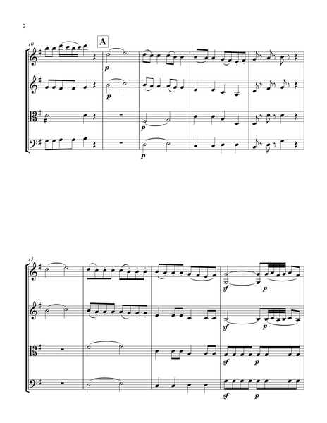Wolfgang Amadeus Mozart: Eine Kleine Nachtmusik (1st movement) – Arrangement for String Quartet by Peter Breiner (PB098)