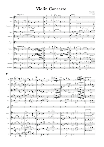 Elgar, Edward: Violin Concerto in B minor, Op. 61 (arr. for String Quintet & Wind Quintet) (AEGC10)