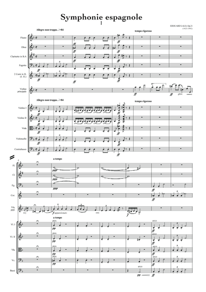 Lalo, Eduard: Symphonie espagnole, Op. 21 (arr. for String Quintet & Wind Quintet) (AEGC13)