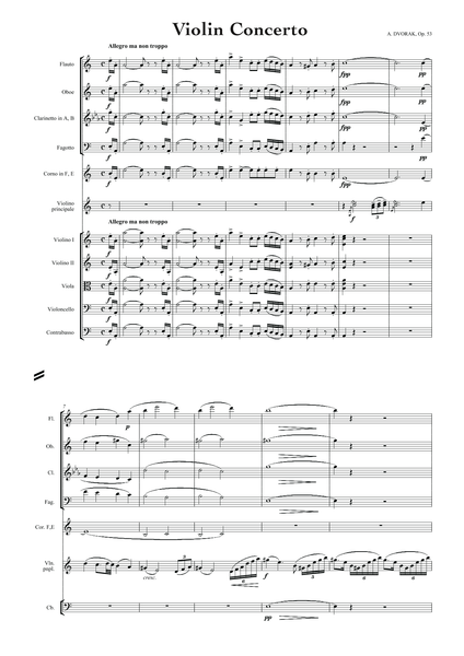 Dvorak, Antomin: Violin Concerto in A minor, Op. 53 (arr. for String Quintet & Wind Quintet) (AEGC5)