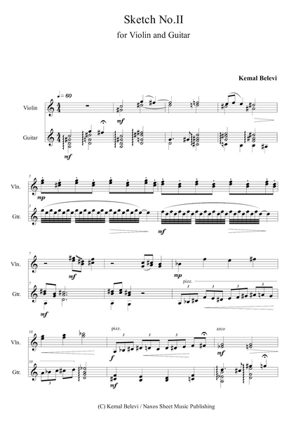 Kemal Belevi: Sketch No.2 – for Violin and Guitar