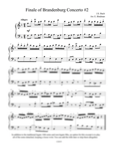 J.S. Bach: Finale of Brandenburg Concerto No. 2, BWV 1047 – arranged for piano by Eleonor Bindman