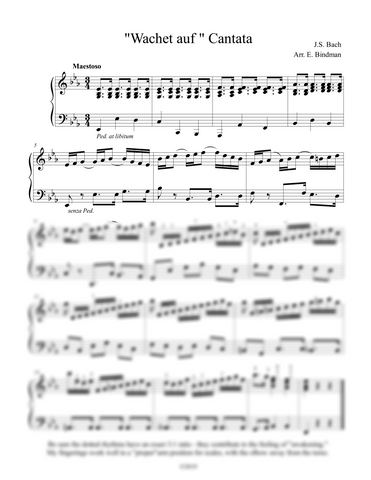 J.S. Bach: “Wachet auf” Cantata, BWV 140 – arranged for piano by Eleonor Bindman