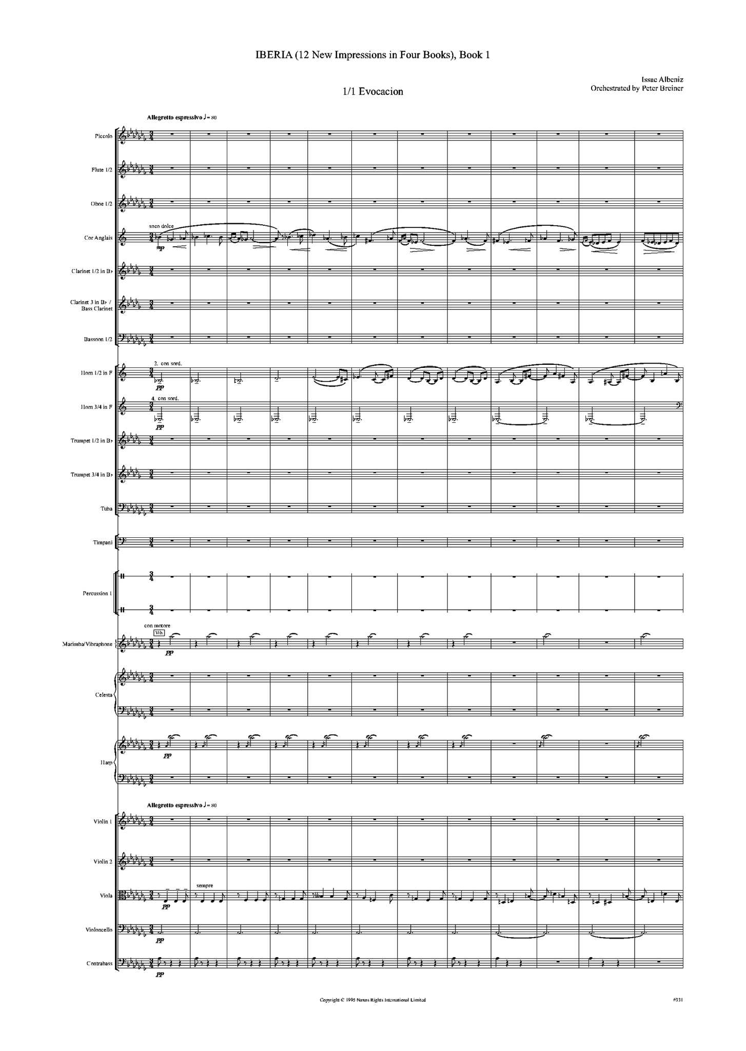 Isaac Albéniz: Iberia (Book I) – arranged by Peter Breiner (PB001)