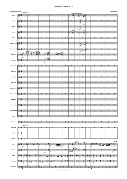 Johannes Brahms: Hungarian Dances No. 5 – arranged by Peter Breiner (PB007)