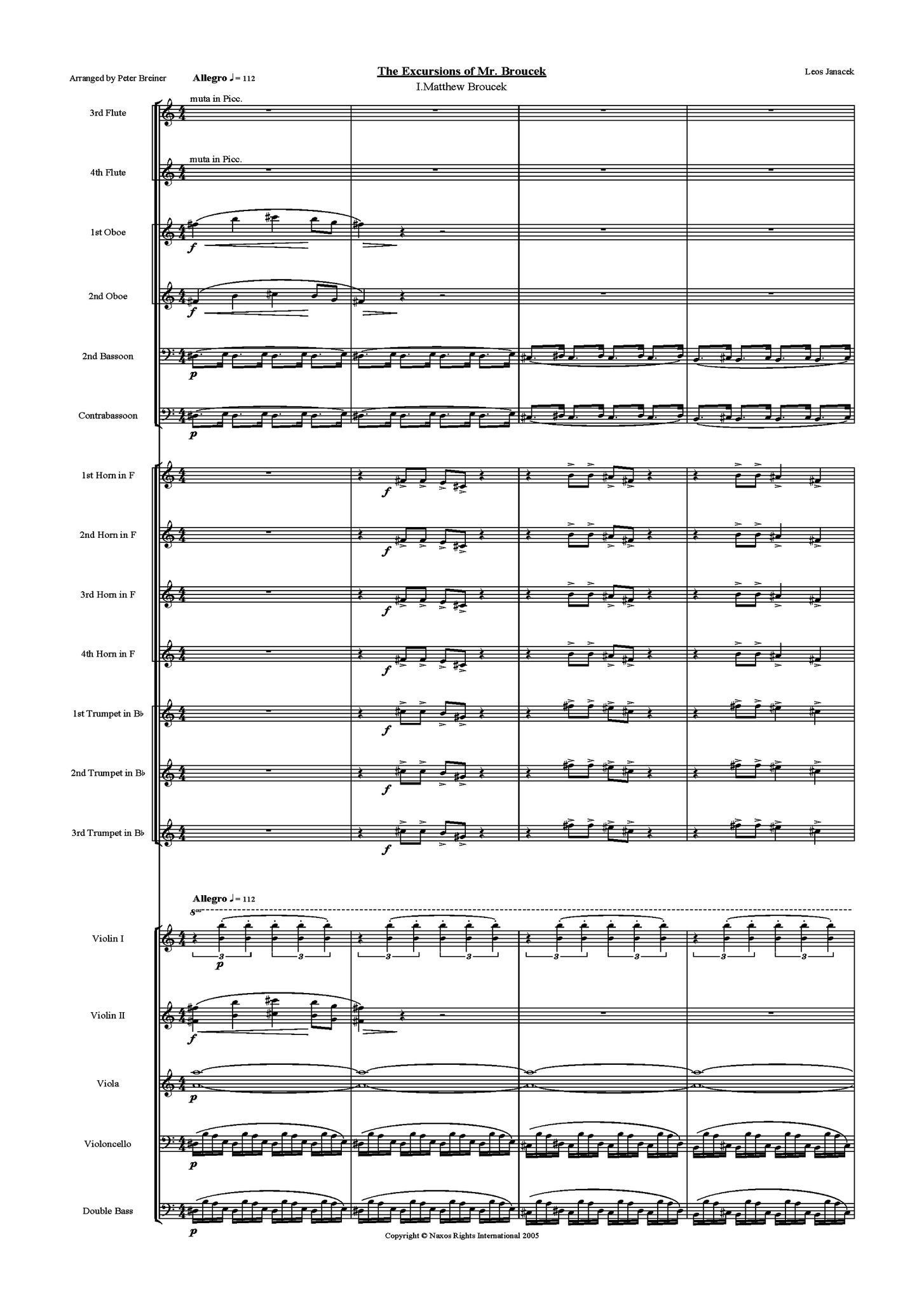 Leos Janacek: The Excursions of Mr Brouček Suite – arranged by Peter Breiner (PB044)