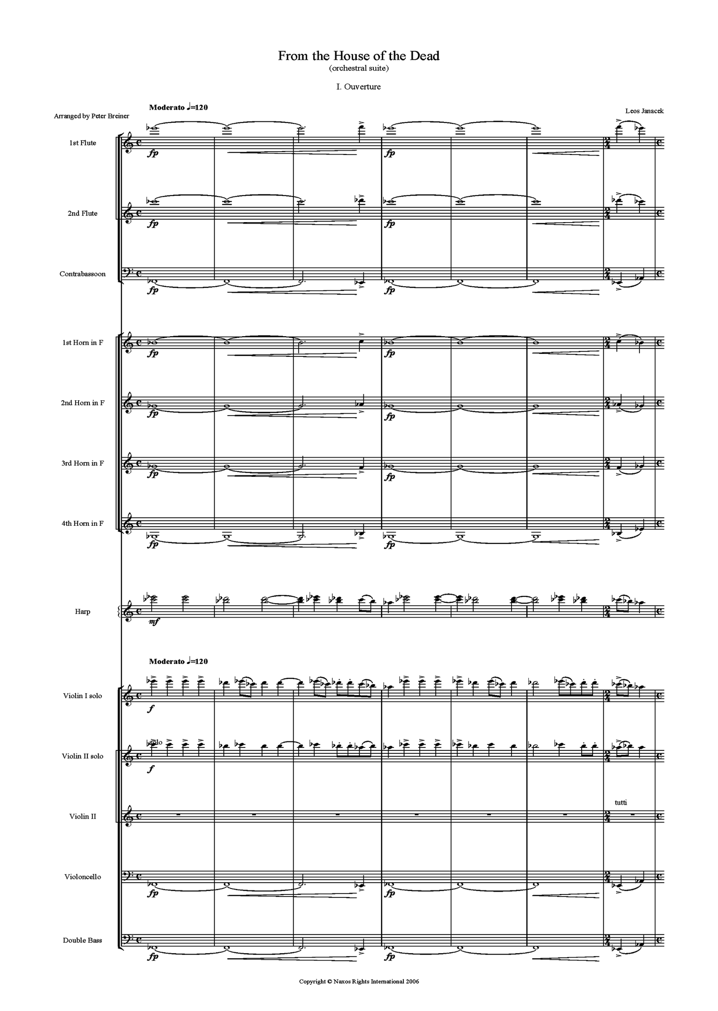 Leos Janacek: From The House of the Dead Suite – arranged by Peter Breiner (PB045)