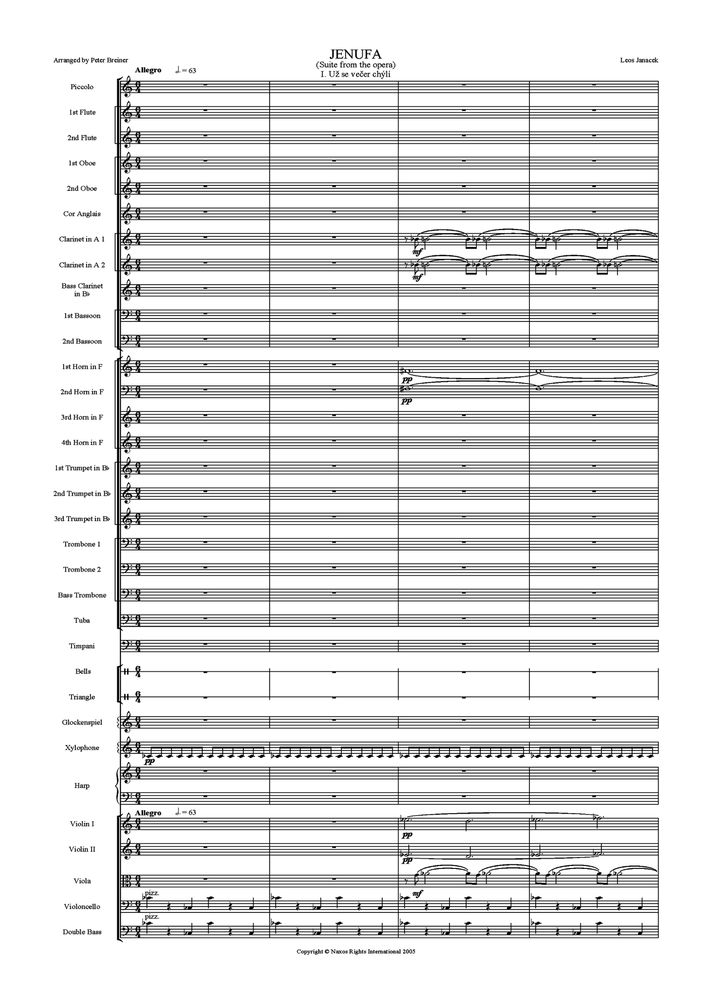 Leos Janacek: Jenůfa Suite – arranged by Peter Breiner (PB046)