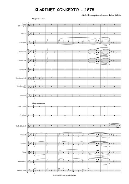 Nikolai Rimsky-Korsakov: Clarinet Concerto (Konzertstück in E flat) – Arrangement for clarinet and orchestra by Robin White (EDN80030)